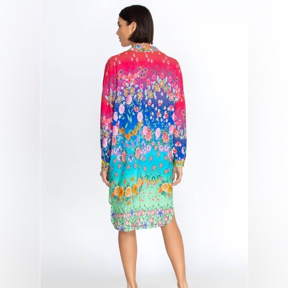 NEW Johnny Was Rainbow Midi Shirt Dress - Picture 7 of 15